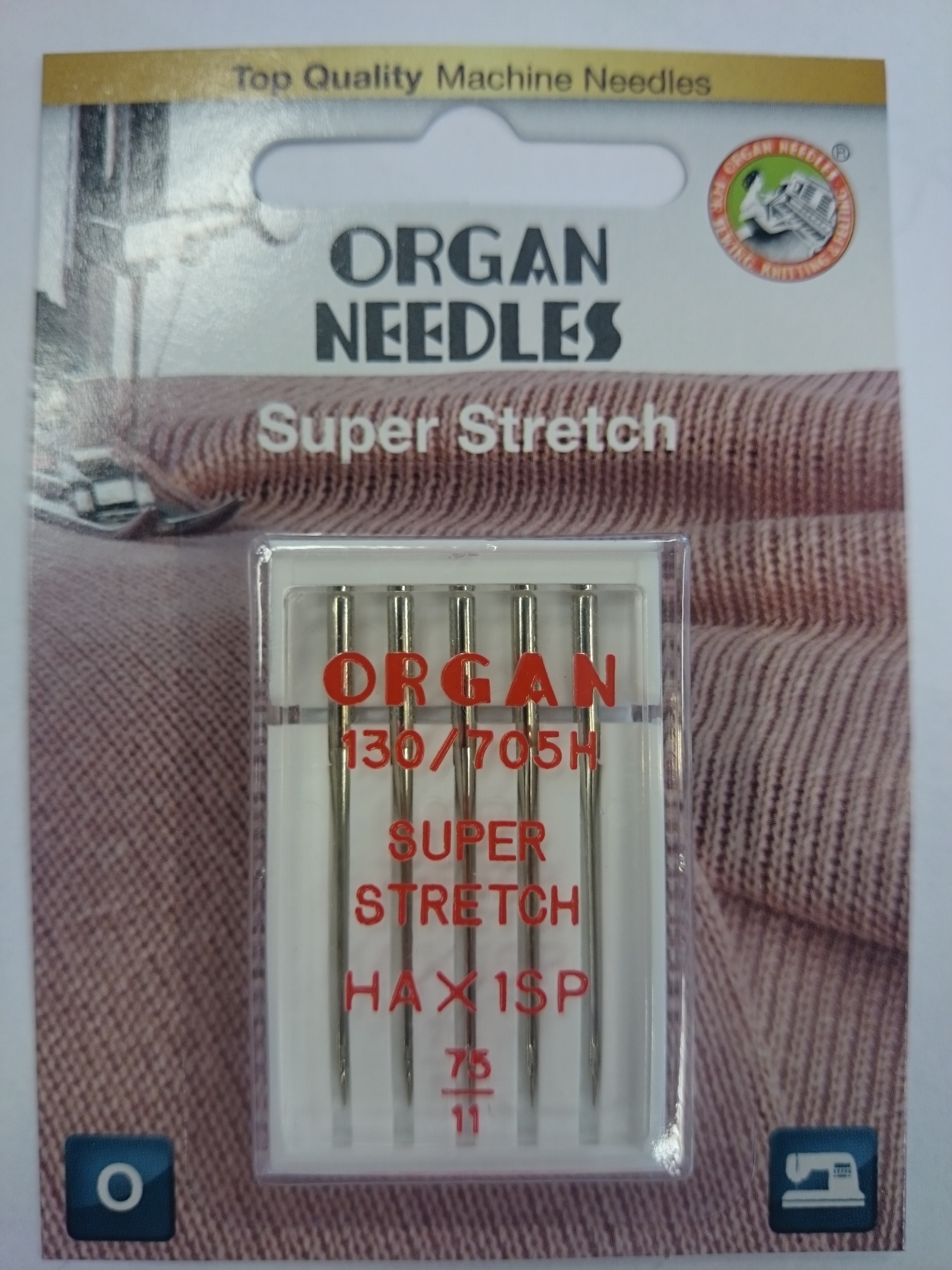 Organ symaskinnål - 5 st., SuperStretch overlock Hax1SP 75/11 ...